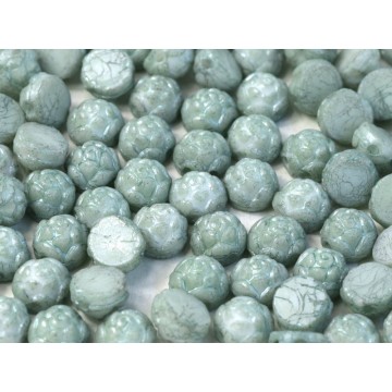 Rosetta Cabochon 6mm- 2 Holes- Alabaster Teal Luster - 10...