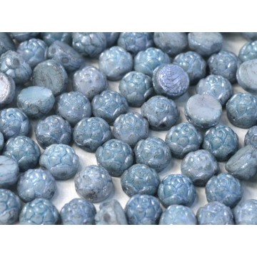 Rosetta Cabochon 6mm- 2 Holes- Chalk White Baby Blue...