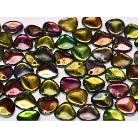 Rose Petal 8x7mm- Crystal Magic Orchid- 30 Pieces