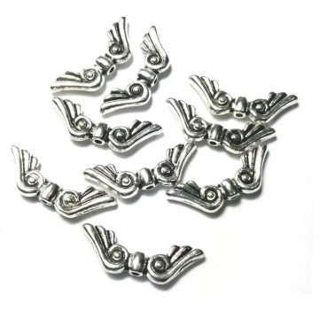 Angel wings size 22mm - silver -10 pieces