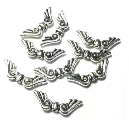 Angel wings size 22mm - silver -10 pieces