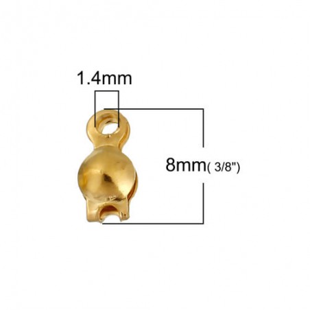 8x4mm noode cover - metal alloy - Golden - 50 pieces