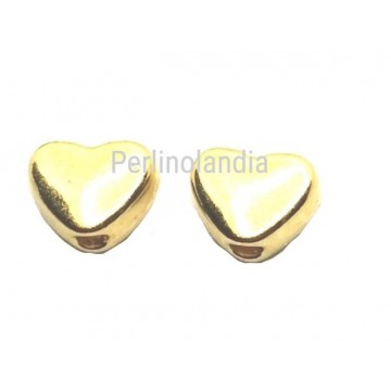 Perline cuore 5x6mm -metallo - dorate - 25 pezzi