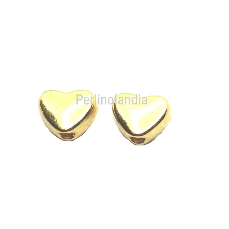 Perline cuore 5x6mm -metallo - dorate - 25 pezzi