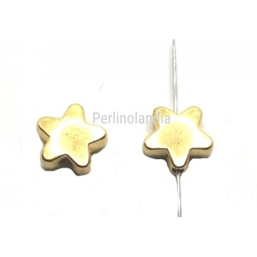 Perline stella 8mm -metallo - dorate- 10 pezzi