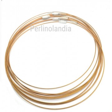 Cavetto acciaio per collane - Bronzo - aggancio a vite...