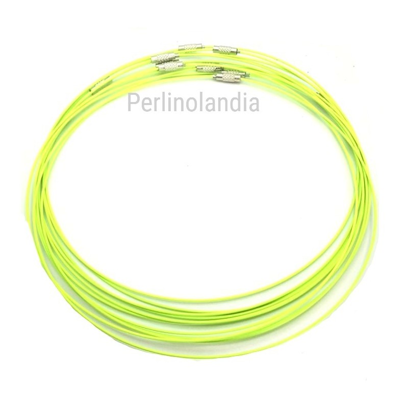 Steel cable for necklaces -Yellow - brass screw...