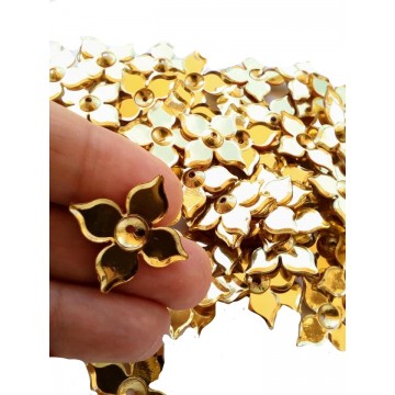 Paillette A Forma Di Fiore - 18 Mm -Gold -3 Grammi