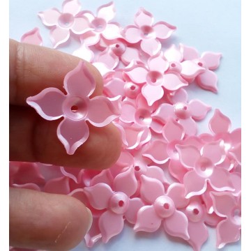 Paillette A Forma Di Fiore - 18 Mm -Baby Pink -3 Grammi
