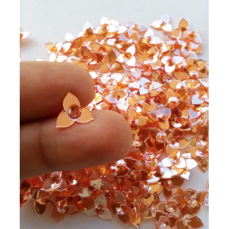 Sequins in the shape of a flower - 10 mm - Peach - 3 grams