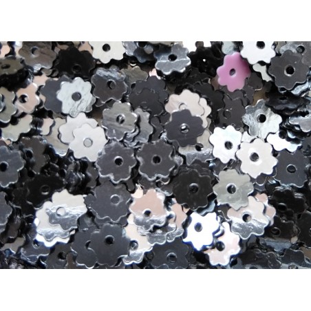 Paillette 5 mm - forma fiore - Grey - 5 grammi