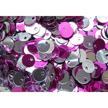 Paillette 5 mm - foro alto - double side -Magenta/silver - 10 grammi
