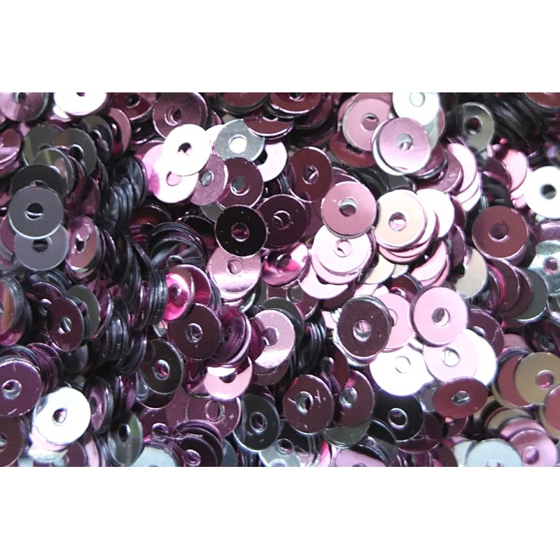 Sequins 4 mm - central hole - Double side - Light Pink/silver - 5 grams