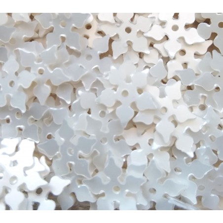 Sequins 8 mm - flower - White -6 grams