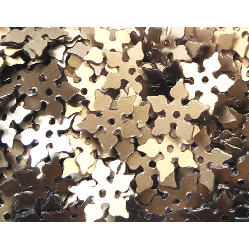Sequins 8 Mm - Flower - antique gold -6 Grams