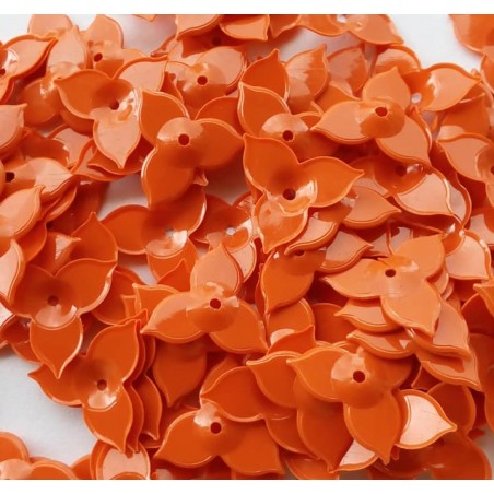Paillette fiore- 15 mm - orange - 3 grammi