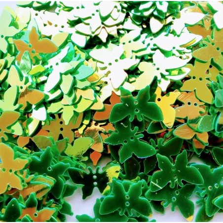 Paillette farfalla -8 x18 mm - Green - 3 grammi