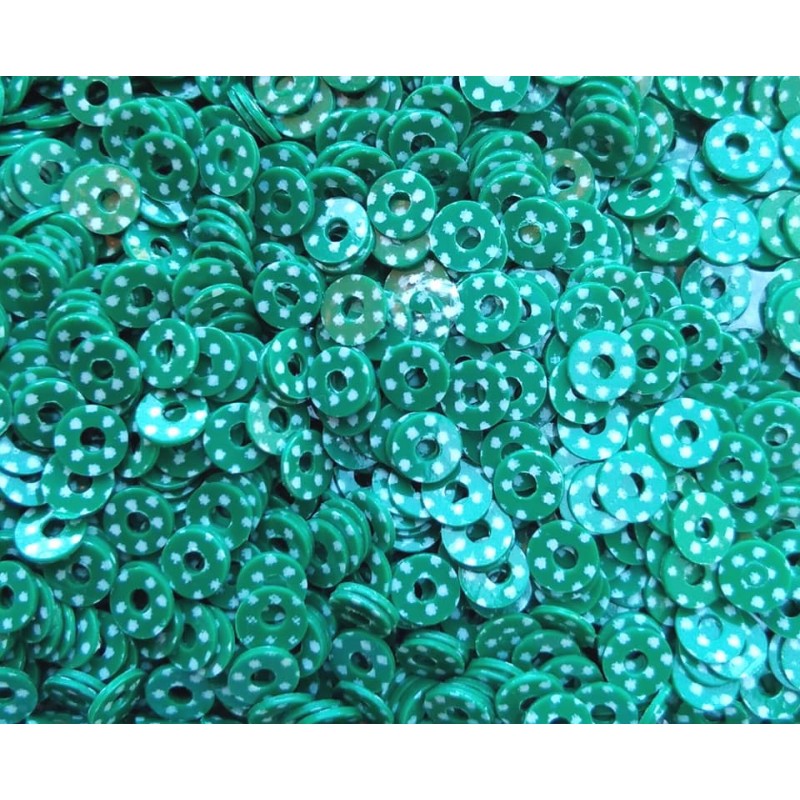 Sequins 3 mm - central hole - green/white - 10...