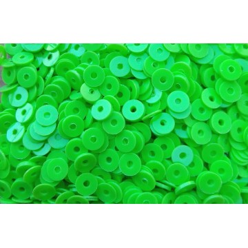 Paillette 3 mm - foro centrale - verde elettrico - 5 grammi