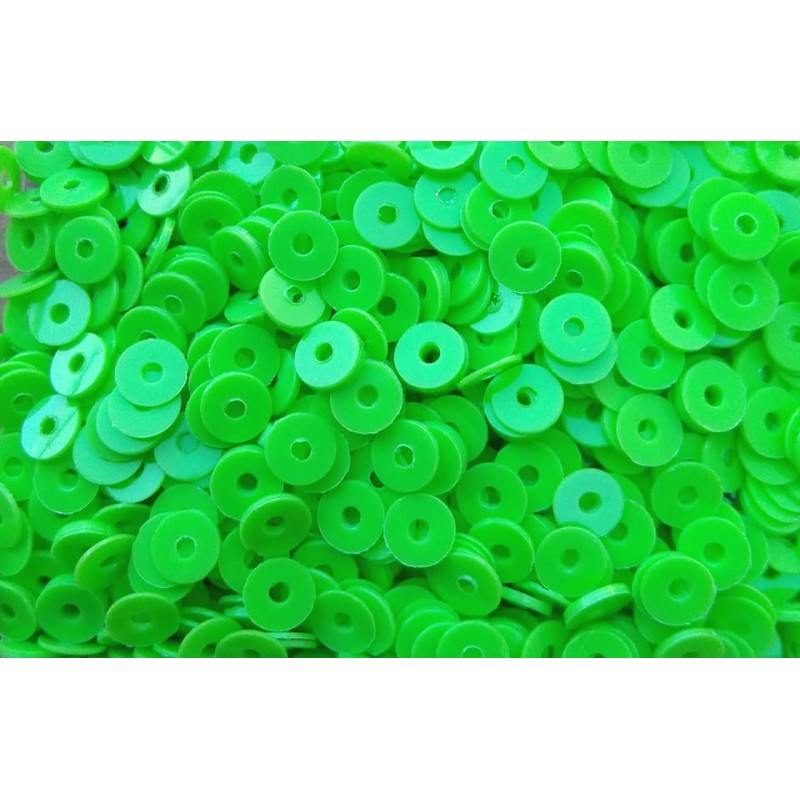 Sequins 3 mm - central hole - electric green -...