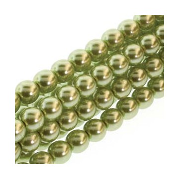 Perle in vetro cerate - 6 mm – Olivine - 50 pezzi