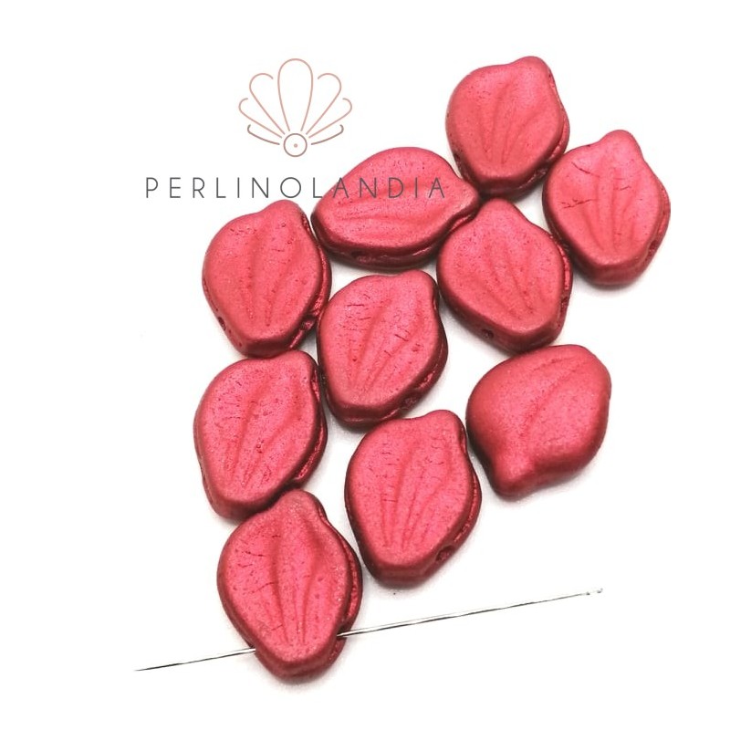 Peony Petals 12x15mm - Lava Red - 10 pieces