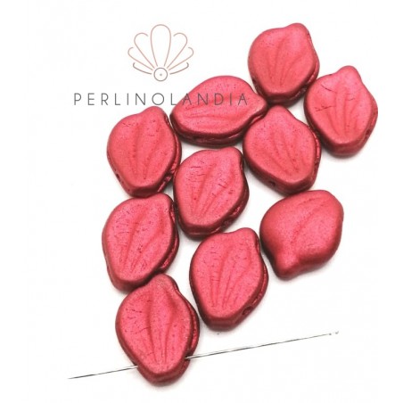 Peony Petals 12x15mm - Lava Red - 10 pieces