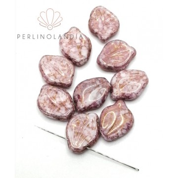 Peony Petals 12x15mm -  Alabaster Teracotta Luster - 10...
