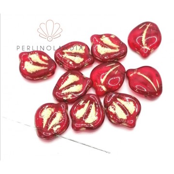 Peony Petals 12x15mm  - Cranberry -10 pezzi