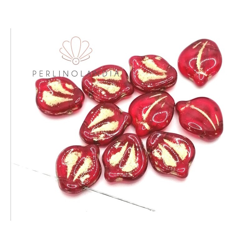 Peony Petals 12x15mm  - Cranberry -10 pezzi