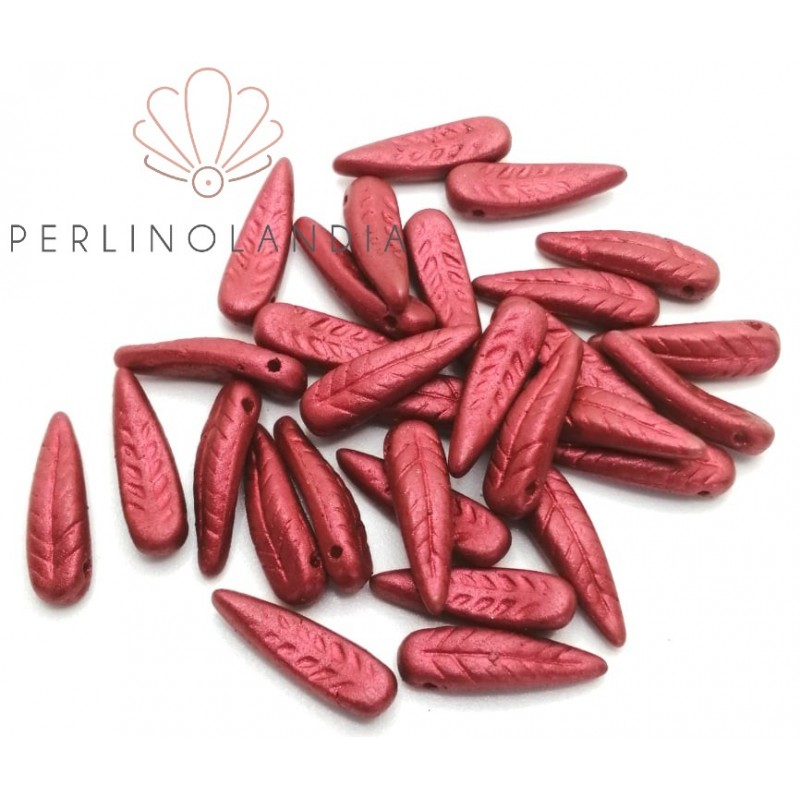 Bird Faether Beads 5x17mm - Lava red - 40 pezzi