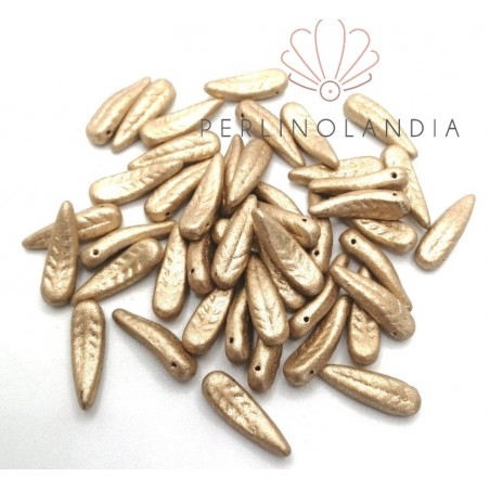 Bird Faether Beads 5x17mm - Aztec Gold- 40 pezzi