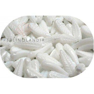 Bird Faether Beads 5x17mm - White - 40 pezzi