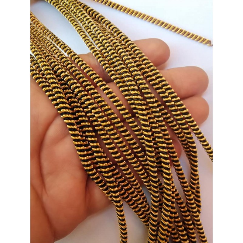 FRENCH WIRE DOUBLE TWIST- ORO/ NERO-MISURA - 4...