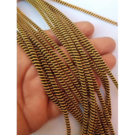 FRENCH WIRE DOUBLE TWIST- ORO/ NERO-MISURA - 4 MM - 10 grammi