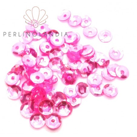 Paillette Cuvettes 5 mm - foro centrale - crystal Pink - 5 grammi