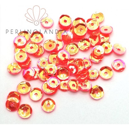 Paillette Cuvettes 5 mm - foro centrale- Neon Orange Ab -5 grammi