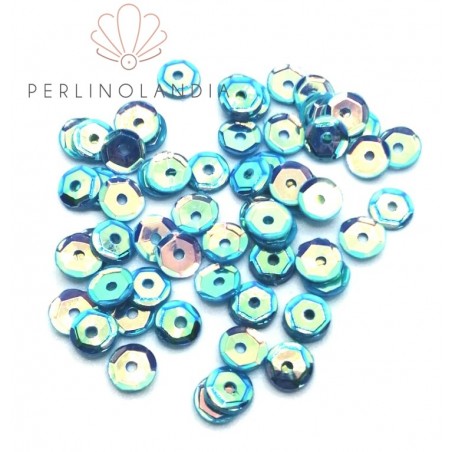 Paillette Cuvettes 5 mm - foro centrale - Ocean Blue - 5 grammi