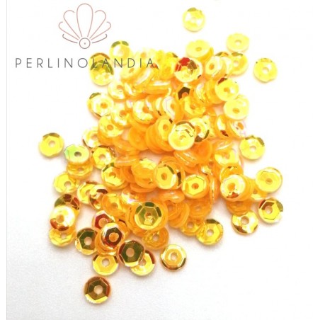 Paillette Cuvettes 4 mm - foro centrale - Yellow ab - 5 grammi