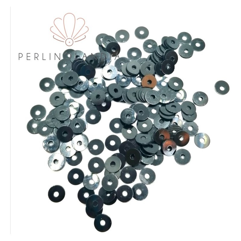 Paillette 4 mm - foro centrale - Black - 5 grammi