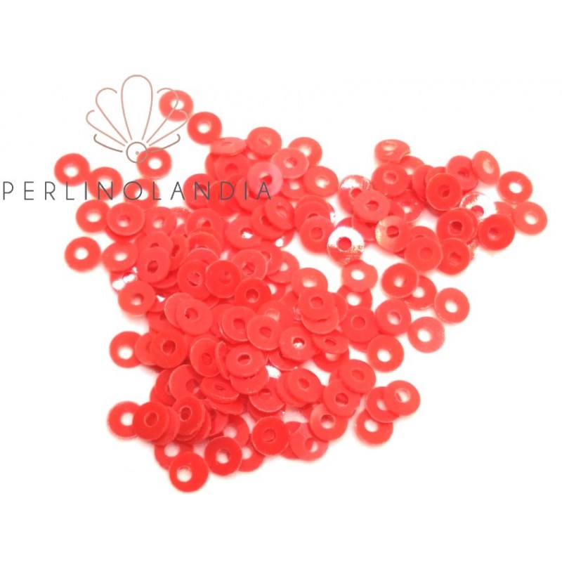 Sequins 3 mm - central hole - Orange - 5 grams