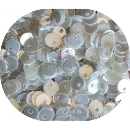 Paillette 4 mm - foro alto - bianco perla - 5 grammi