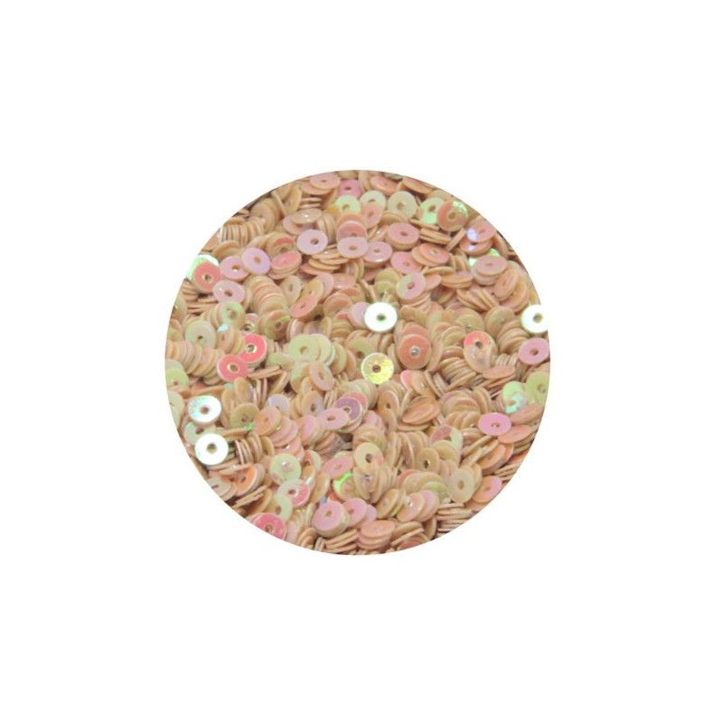 Sequins 3 mm - central hole - 5 grams - Pink Gold