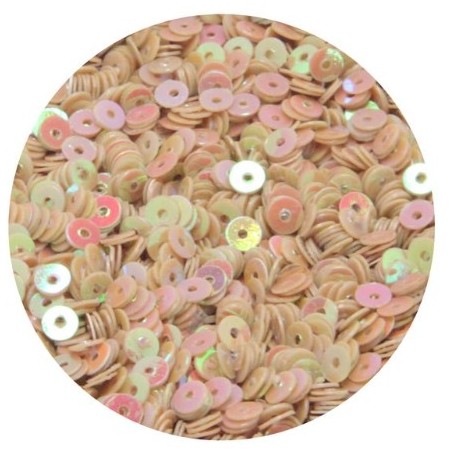 Sequins 3 mm - central hole - 5 grams - Pink Gold