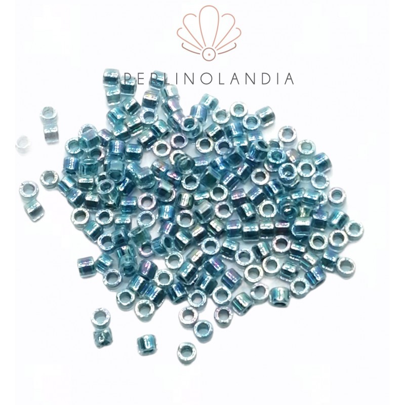 Miyuki Delica 10/0 - Lined light blue ab - 5 Grams - DBM0058