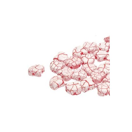 Ginko Bead 7x7,5mm - Ionic White/Red- 5 Grams