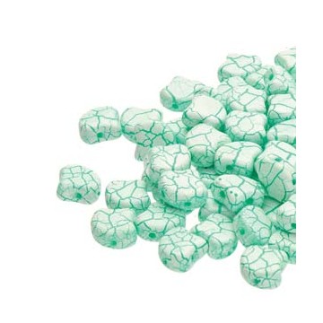 Ginko Bead 7x7,5mm - Ionic White/Green- 10 GRAMMI