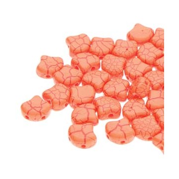 Ginko Bead 7x7,5mm - Orange/Dark Red- 10 GRAMMI