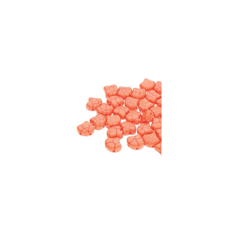 Ginko Bead 7x7,5mm -  ionic Orange/Dark Red- 10...