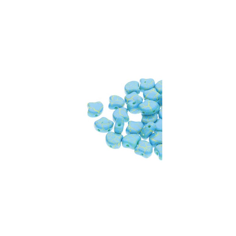Ginko Bead 7x7,5mm -Ionic Blue/Yellow- 10 GRAMMI
